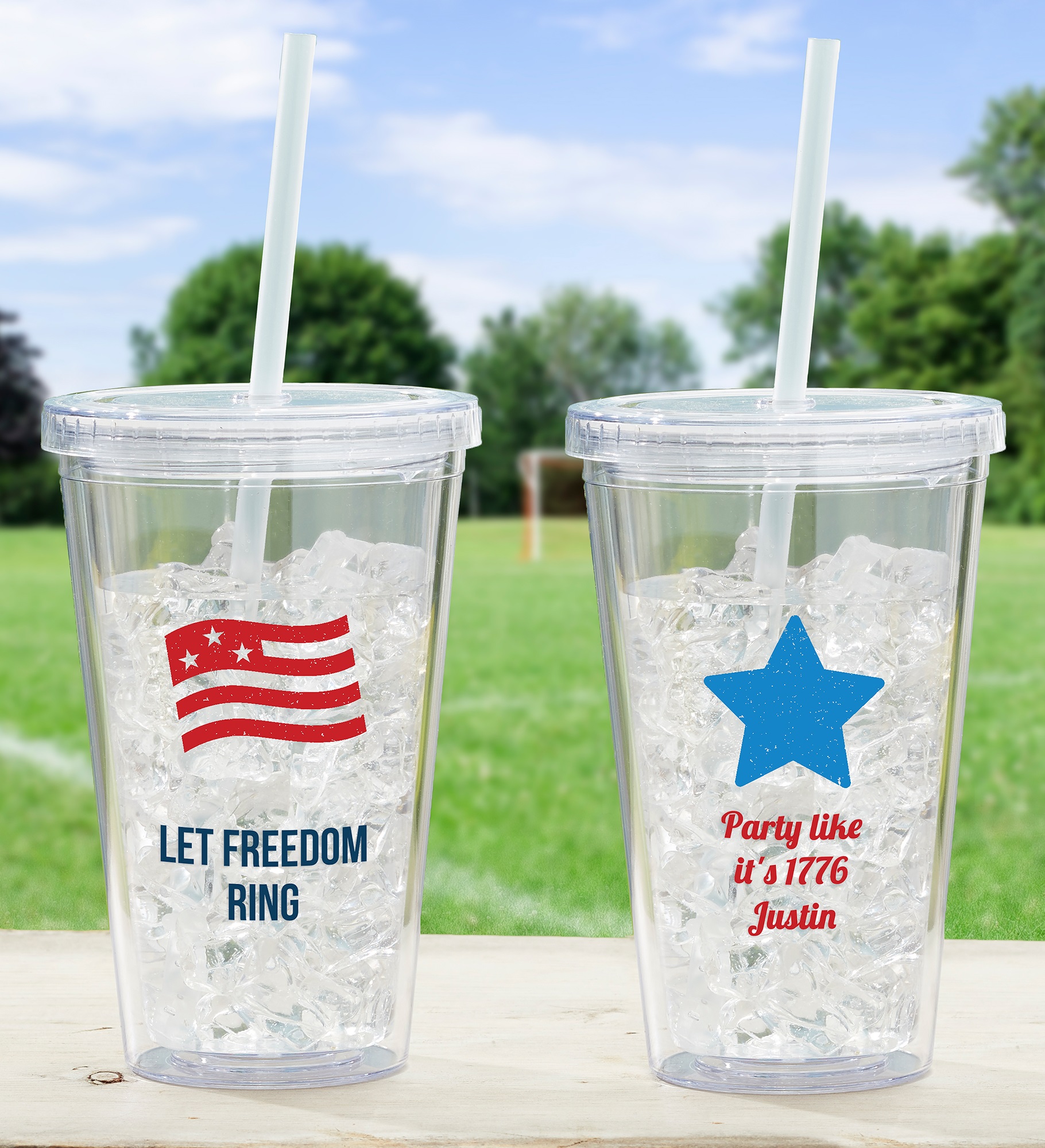 Choose Your Icon Personalized 17 oz. Patriotic Acrylic Insulated Tumbler